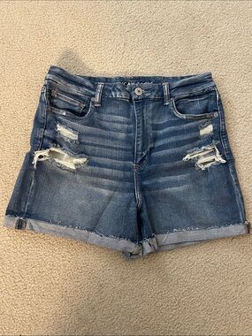 American Eagle Outfitters Curvy High Rise Distressed Shortie, Size 14